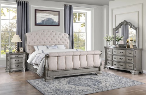 New 4pc upholstered queen king - new,
